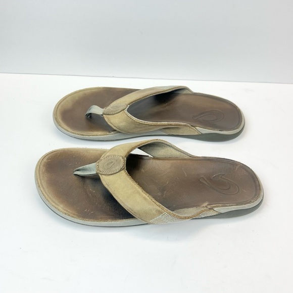 Olukai Tuahine Flip Flop Comfort Sandals Mens US 9 EU 42 Grey - Picture 5 of 12